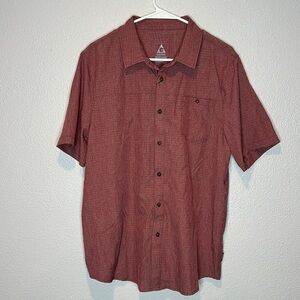 Gerry Short Sleeve Quick Dry Tech Woven Shirt Garnet Heather sz M